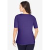 Jessica London Women's Plus Size Stretch Cotton Square Neck Tee - 3 of 4