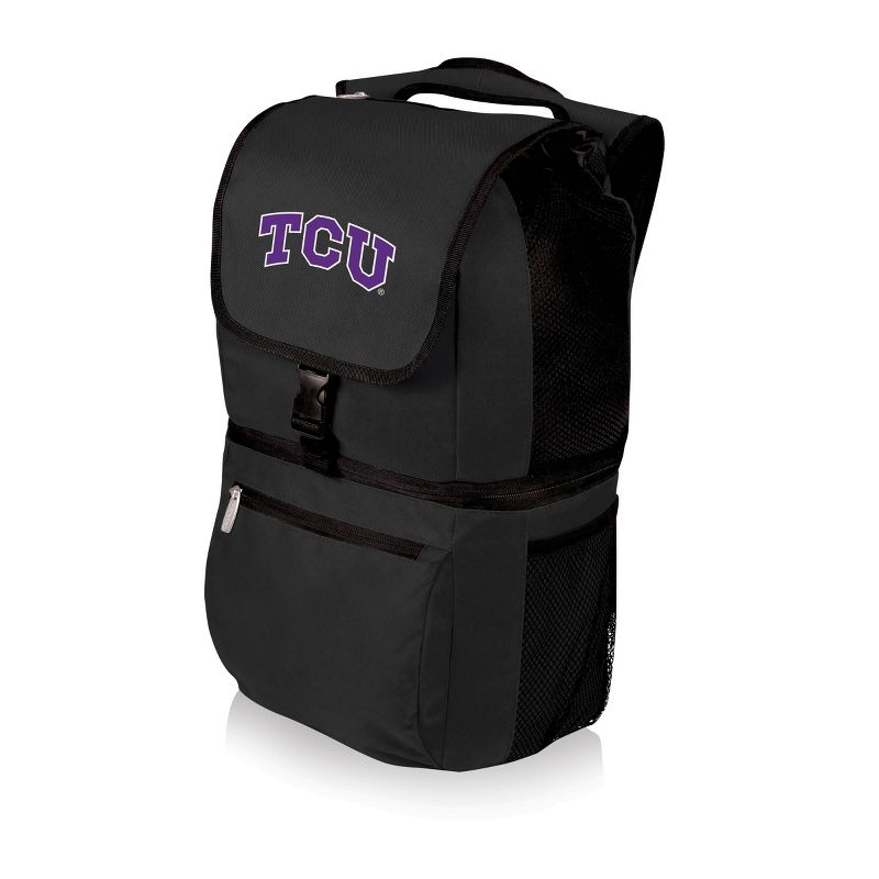 NCAA TCU Horned Frogs Zuma Backpack Cooler - Black, 1 of 4