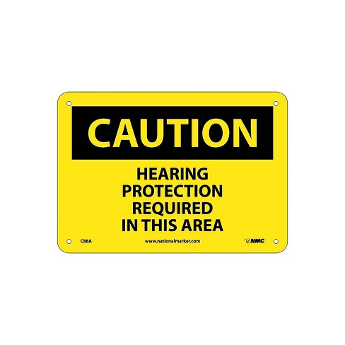 National Marker Hearing Proteection Required In This Area 7X10 .040 Aluminum Caution Sign C88A - image 1 of 1