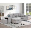 Dexmalle 3 Seat Sectional Pull Out Sleeper Sofa with Storage Chaise and 2 Stools - 4 of 4