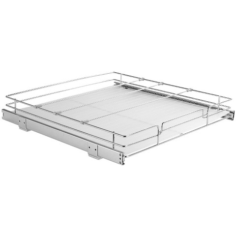 VIYET 21"D Pull Out Cabinet Organizer-Heavy Duty Chrome Steel Slide Out Shelves,Home/Kitchen/Bathroom Storage