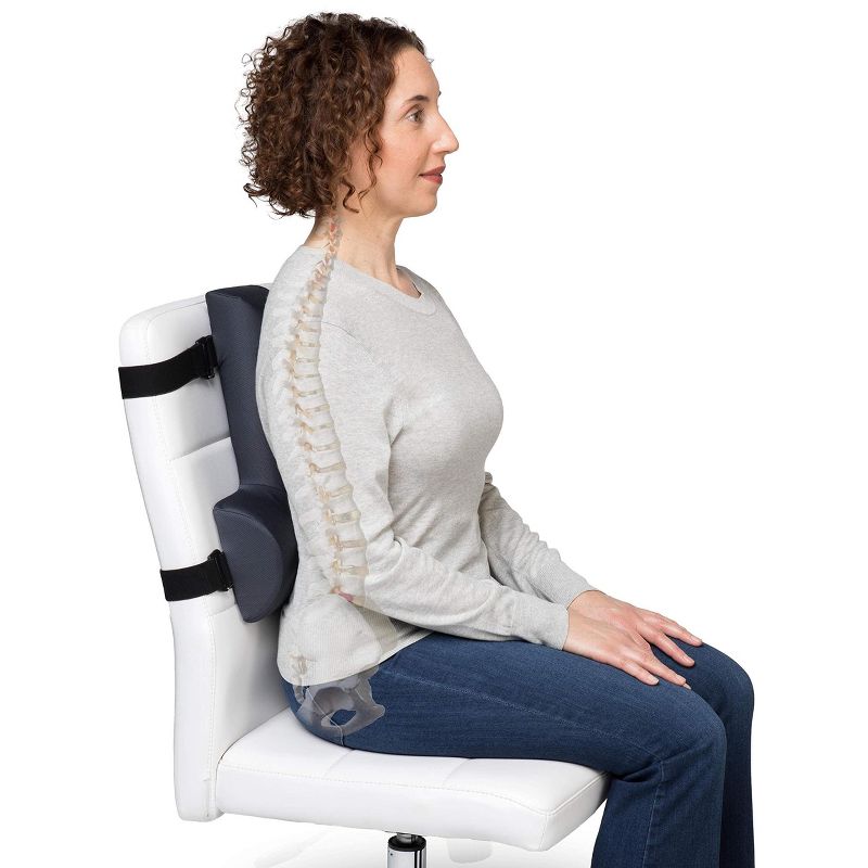 OPTP Thoracic Lumbar Back Support - Full Back and Lumbar Support for Improved Sitting Posture, Upper/Lower Back Support for Chair, and Car Back, 3 of 9