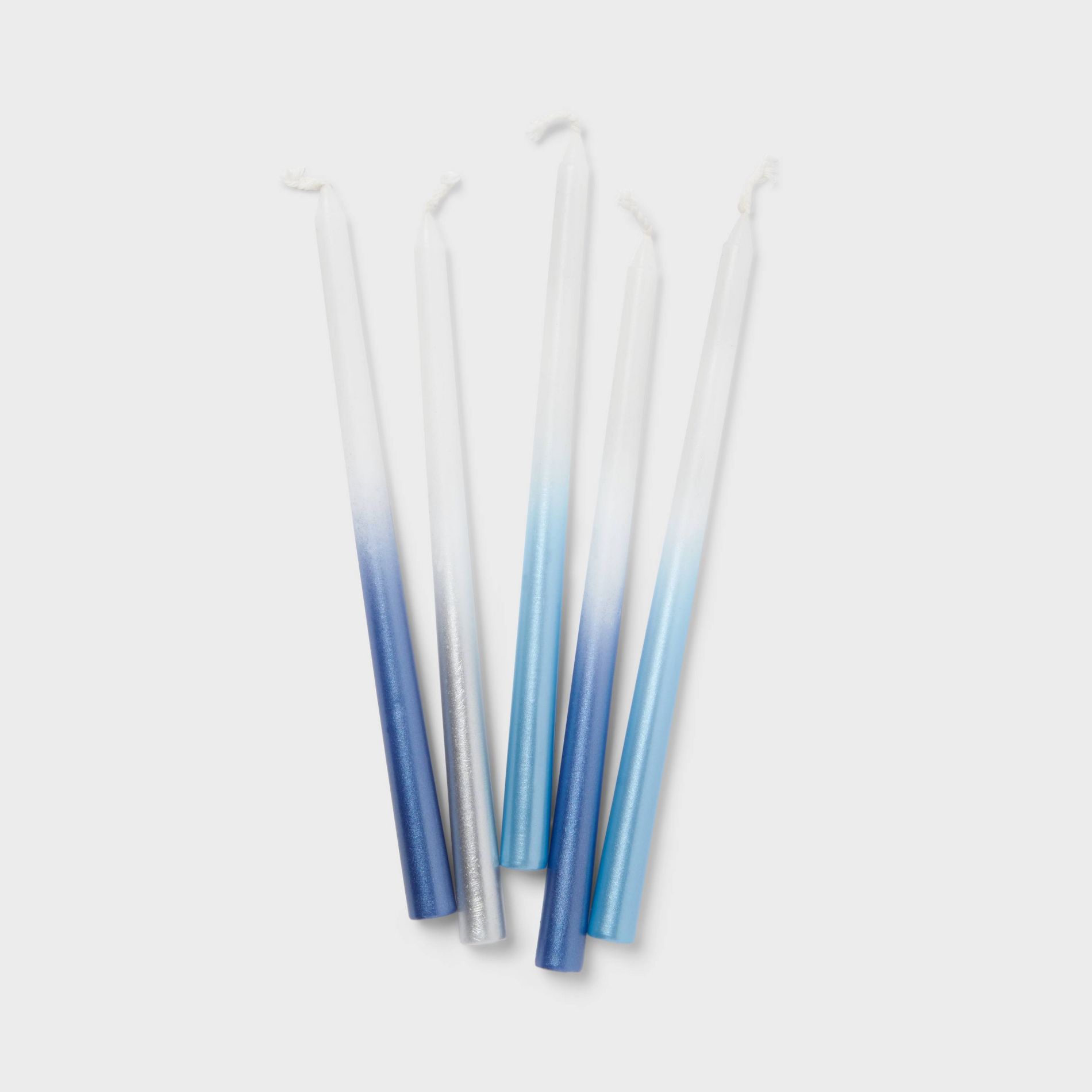 5.6" Menorah Unscented Taper Candles Shades of Blue - Spritz™