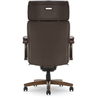 Modern Executive High-Back Brown Leather Swivel Chair with Lumbar Support