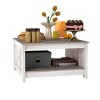 Modern Square Coffee Table Wood Center Table With Half Open Storage Compartment Living Room Table - 2 of 4