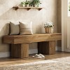 Tribesigns Wooden 55" Dining Bench, Farmhouse Entryway Bench, End of Bed Bench for Bedroom, Dining Room, Kitchen, Hallway - 4 of 4