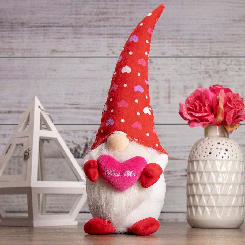 Northlight 16" Red Hearts Kiss Me Valentine's Day Gnome, 2 of 6