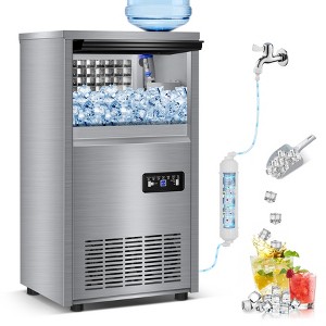 Hothope Fast Ice Making Commercial Machine - 150Lbs per Day, 45Lbs Storage, Stainless Steel, 8-15 Minute Cycles - 1 of 4