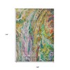 Green Gold And White Abstract Washable Indoor Outdoor Area Rug - 3 of 4