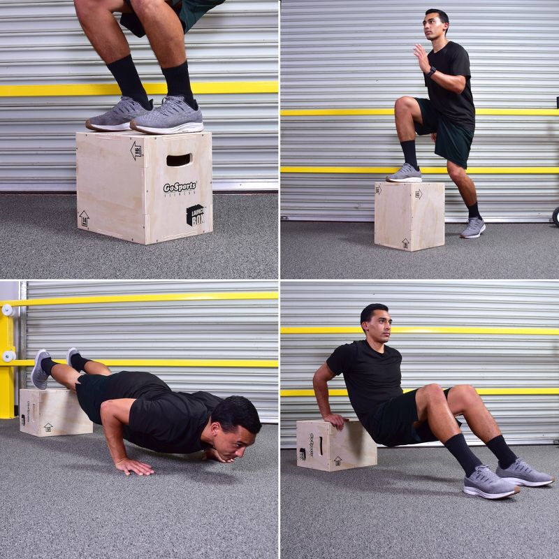 GoSports Fitness Launch Box 3-in-1 Adjustable Height Wood Plyo Jump Box for Exercises of All Skill Levels, 3 of 6