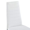 ORRD Modern Style Dining Chair Set for 4 with Comfortable PU Leather and Silver Chrome Plated chair legs,White - 3 of 4