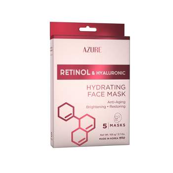 Azure Skincare Retinol and Hyaluronic Sheet Mask - 5ct