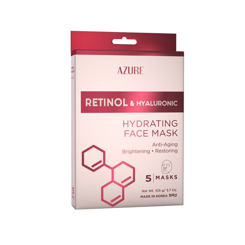 Azure Skincare Retinol and Hyaluronic Sheet Mask - 5ct, 1 of 5
