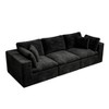 Dexmalle No Assembly Required Corduroy Upholstered Sectional Sofa,Black - 2 of 4