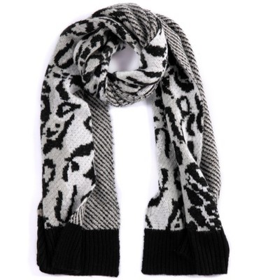 Shiraleah Dara Black Leopard Print Scarf