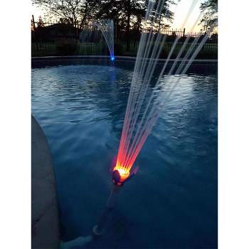 Magic Pool Fountain Water Powered Replacement Swimming Pool Fountain Accessory with Multicolor LED Light Bulbs for In and Above Ground Pool (2 Pack)