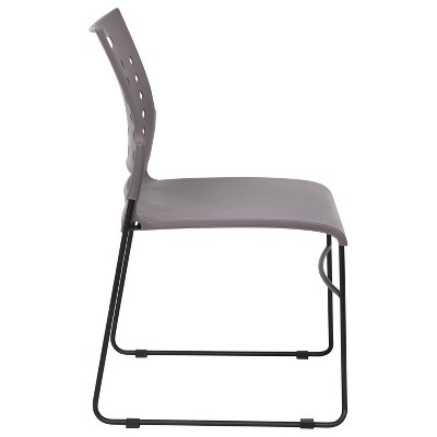 AeroFlow Gray Sled Base Stackable Chairs, Set of 5