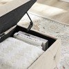 Modern Ottoman Bench, Velvet and PU Black PU Upholstered Tufted Storage Folding 250lbs Load Capacity Storage Chest End of Bed Bench for Bedroom - 3 of 4