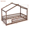 Twin Size Wooden House Bed with Fence for Kids, Teens - 4 of 4
