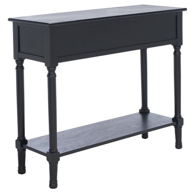 Peyton Black Wood and Metal Hallway Table with Storage
