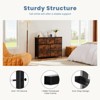 DOMETOUR Drawer Dresser for Bedroom, Fabric Storage Tower Tall Chest Organizer, Storage Cabinet Unit Bins Living Room Entryway Closet-Brown - 4 of 4