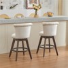 RISOKEYS 26" Counter Height Bar Stools Set - 360° Swivel Stools with Back & Hand-Tufted Button, Upholstered Velvet Counter Stools on Wood Legs - 4 of 4