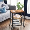 VASAGLE Serving Cart, 3-Tier Bar Cart on Wheels with Storage and Steel Frame, Rustic Brown, 15.7 x 23.6 x 30.6 Inches - 4 of 4