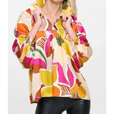 Women's Morgan High Ruffle Collar Top - ADRIENNE