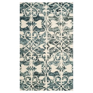 Charcoal/Ivory Shapes Tufted Accent Rug 3