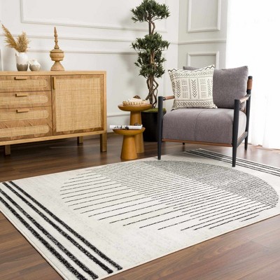 Hauteloom Angus Black&White Geometric Area Rug