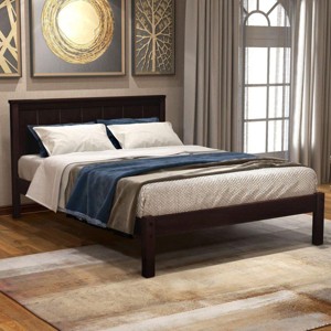 Streamdale Platform Bed Frame with Headboard, Wood Slat Support, No Box Spring Needed, Twin, Espresso - 1 of 4