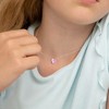 Girls' Prong CZ Birthstone Heart Sterling Silver Necklace - In Season Jewelry - 3 of 4