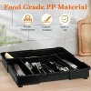 Attop Expandable Kitchen Drawer Organizer, Utensil Drawer Adjustable Plastic Flatware and Cutlery Holder Black - 2 of 4