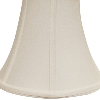 Vynxaria Lampshades: White Slant Bell Softback Shade, 8" x 16" x 12" with Washer Fitter