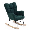 Rocking Chair Upholstered Glider Rocker Rocking Accent Chair Padded Seat with High Backrest Armchair Comfy Side Chair - 2 of 4