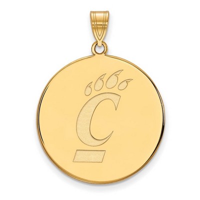 Black Bow Jewelry 10k Yellow Gold Cincinnati Bearcats NCAA Extra Large Pendant