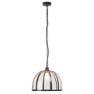 River of Goods Clemence 1-Light Black Pendant Light with Glass and Metal Shade: UL Listed, Adjustable Height - 1 of 4