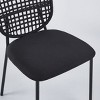 PAGED Upholstered Dining Chairs Set of 4 Contemporary Design Sennit Chair with Powder-Coated Stainless Steel Frame for Living Room - 3 of 4