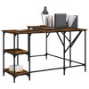 vidaXL Desk Smoked Oak 54.7 in.x54.7 in.x29.5 in. Engineered Wood - 3 of 4