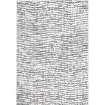 nuLOOM Mitzi Abstract Lines Machine Washable Area Rug - Grey - 8x10 Feet