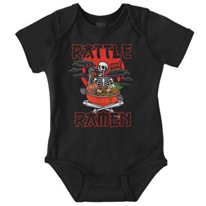 Japanese Rattle and Ramen Skeleton Baby Romper Boys or Girls Brisco Brands - 1 of 4