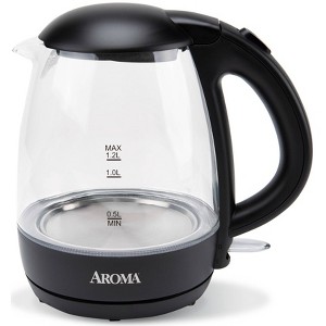 Aroma 1.2L Glass Kettle: Electric Water Boiler with LED Indicator, Automatic Shut-Off, Boil Dry Protection, 1500W - 1 of 4