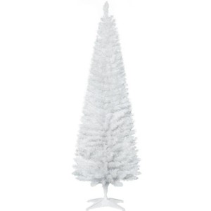 TopComfy Christmas Tree Stands Artificial Christmas Tree with Realistic Branches Christmas Interior Decor for Living Room, White, 31.52"*7.49"*7.49" - 1 of 4