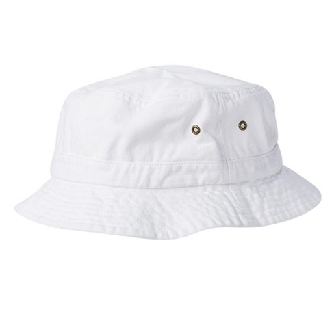 Wigens Men's Washed Cotton Bucket Hat, Medium, White