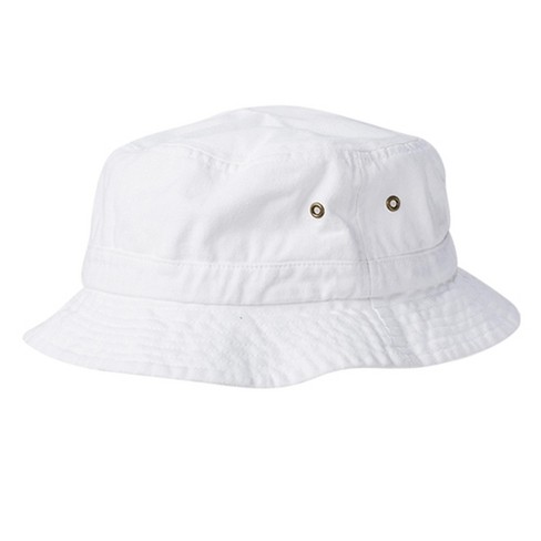 Wigens Men's Washed Cotton Bucket Hat, Medium, White : Target