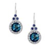Designs by Gioelli Sterling Silver London Blue Topaz And Created Sapphire Leverback Earrings - 3 of 3