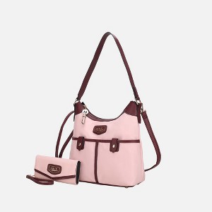 MKF Collection Harper Nylon Shoulder Hobo Bag with Matching Wallet by Mia K - 1 of 4