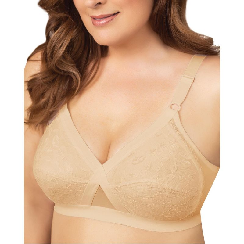 Collections Etc Instant Shaping by Plusform Lace Criss-Cross Soft Cup Bra, 4 of 5
