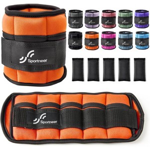 Adjustable Ankle Weights 1 Pair 2 4 6 8 10 Lbs Leg Weight Straps for Women Men - 1 of 4