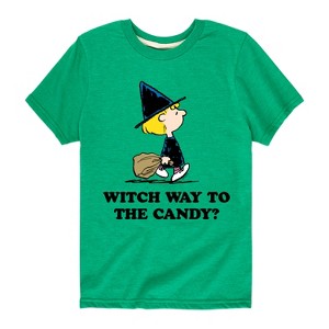Boys' - Peanuts - Witch Way To The Candy Short Sleeve Graphic T-Shirt - 1 of 4